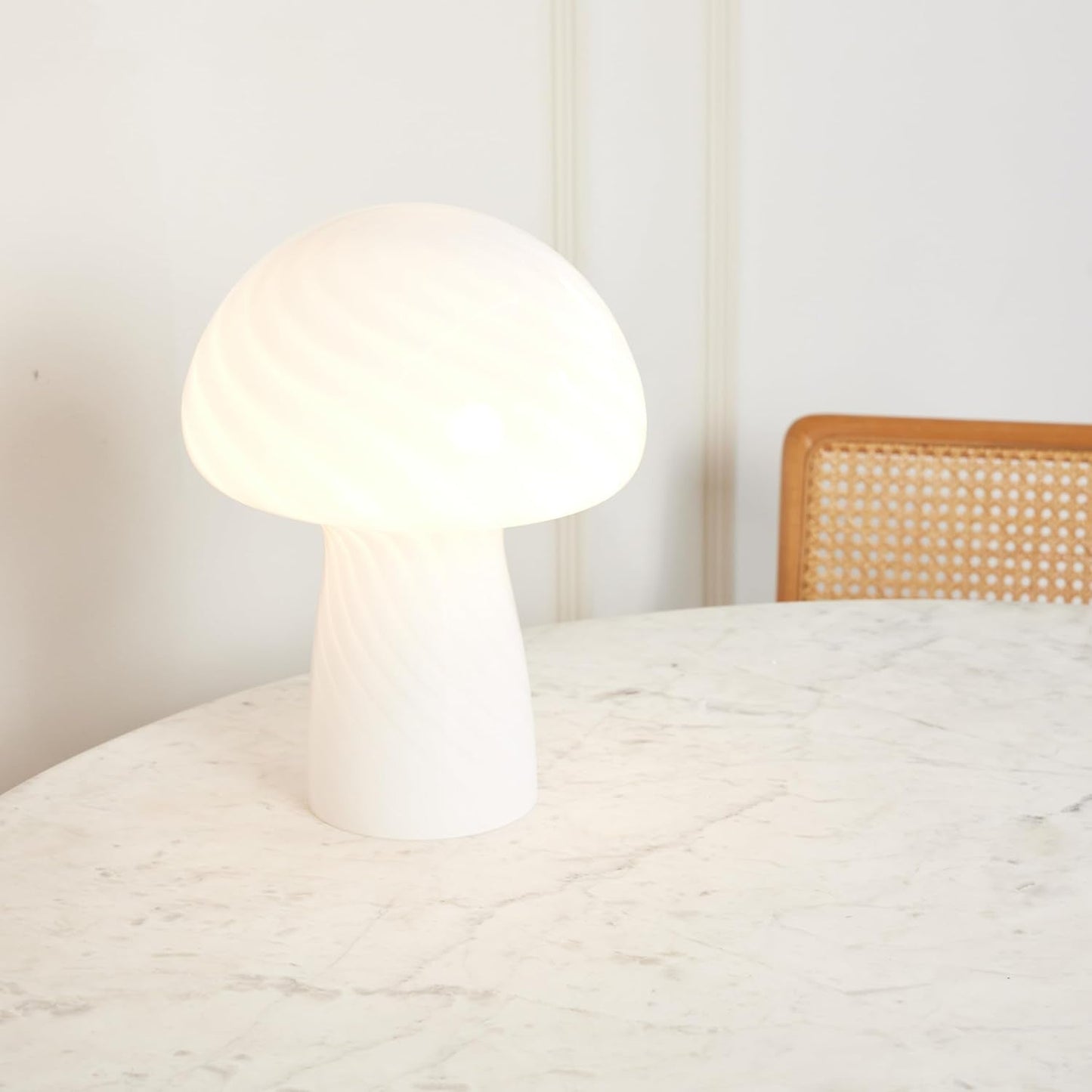 Mushroom Table Lamp 12.75 In White Ambient Night light