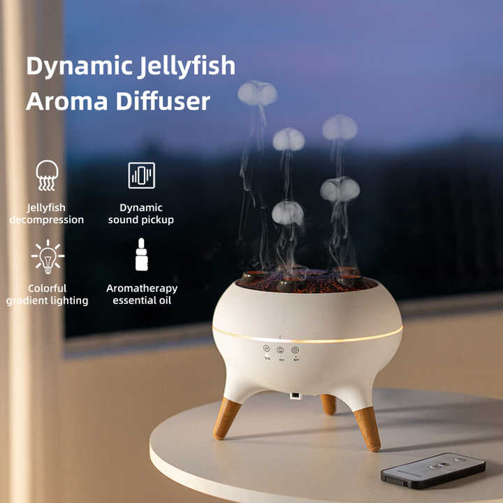 NNEDSZ Dynamic Jellyfish Aroma Diffuser with Timer, Ambient Lighting, and Adjustable Mist Modes