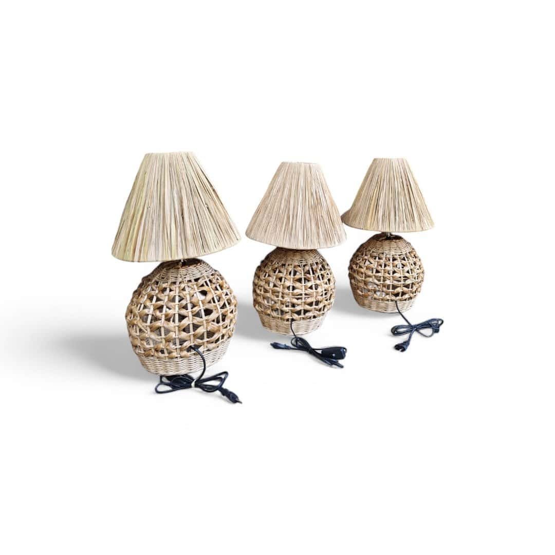 Natural Rattan and Raffia Table Lamp – Handcrafted Lighting for a Warm Ambience