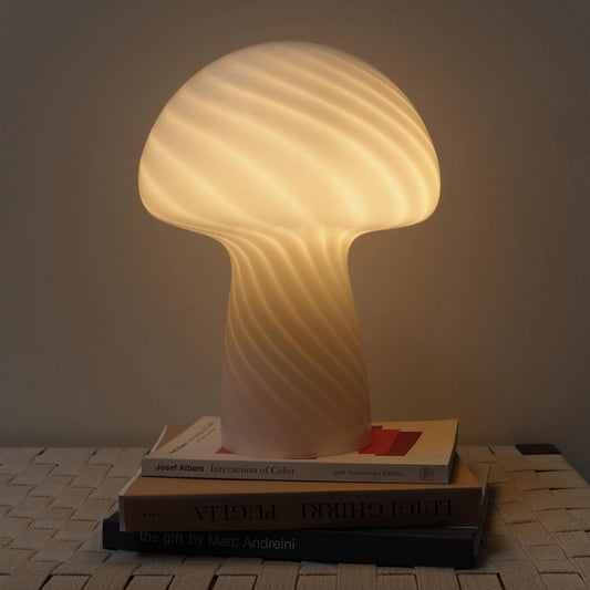 Mushroom Table Lamp 12.75 In White Ambient Night light